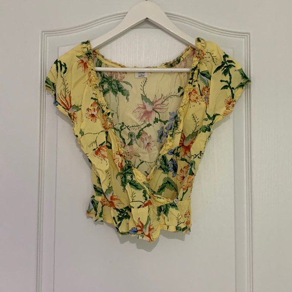 Wilfred Yellow Floral Wrap Top - Picture 1 of 1
